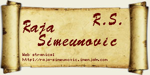 Raja Simeunović vizit kartica